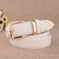 Women's Trousers Belt  Leather Trend White Belt Fashion High Quality Trouser Belts Solid Vintage Pin Buckle Ladies Strap LB2146-