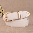 Women's Trousers Belt  Leather Trend White Belt Fashion High Quality Trouser Belts Solid Vintage Pin Buckle Ladies Strap LB2146-