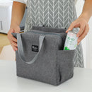 Double pockets Portable lunch bag lunch box insulated canvas tote bag school lunch portable dinner box picnic food storage