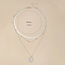 Fashion Flat Snake Chain With Three Layer Coin Disc Pendant Necklace For Women Jewelry Accessories