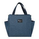 Double pockets Portable lunch bag lunch box insulated canvas tote bag school lunch portable dinner box picnic food storage